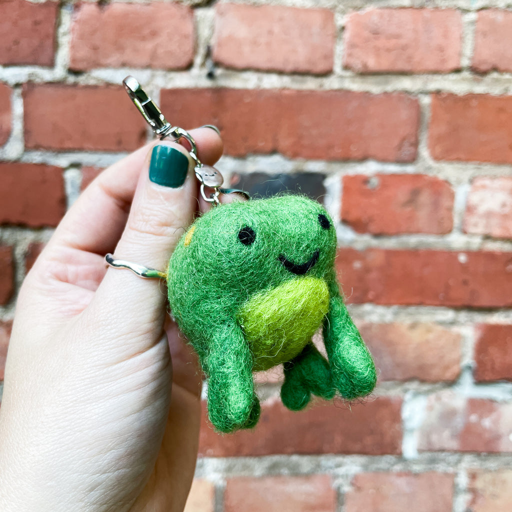 Schlüsselanhänger aus Filz - Frosch