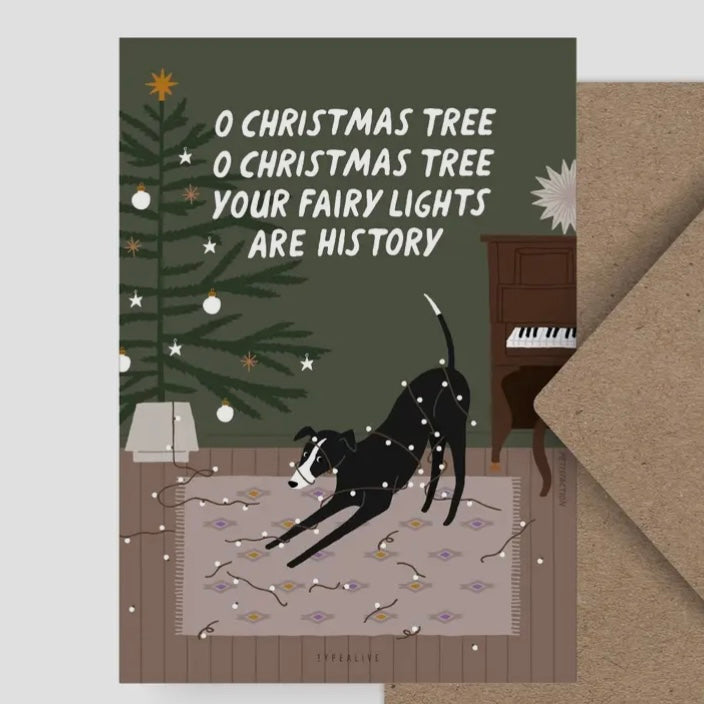 Postkarte - Your Fairy Lights Are History (Dog)