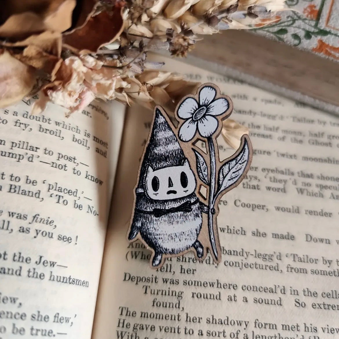 Anstecker aus Holz - Big Flower