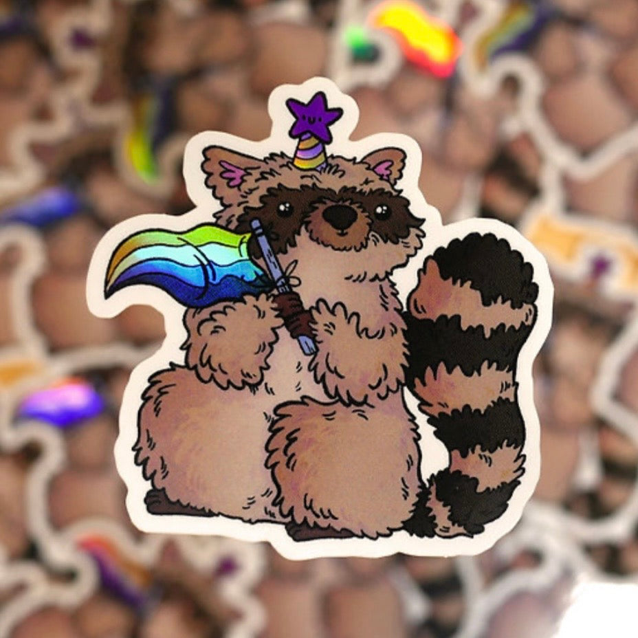 Sticker - Enby Racoon