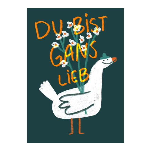 Postkarte - Gans Lieb