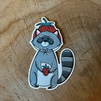 Aufkleber - Erdbeerenwaschbär
