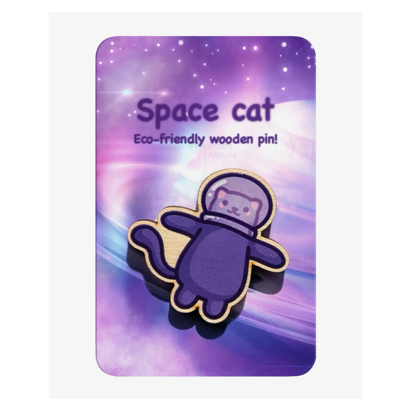Pin aus Holz - Space Cat