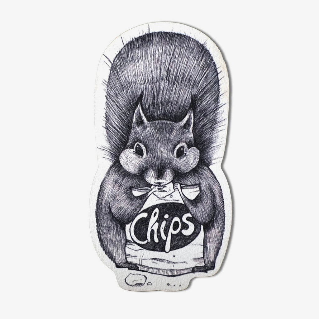 Holzmagnet - Chipshörnchen
