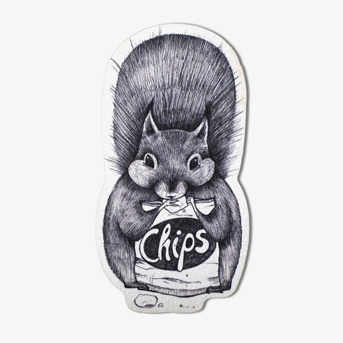 Holzmagnet - Chipshörnchen