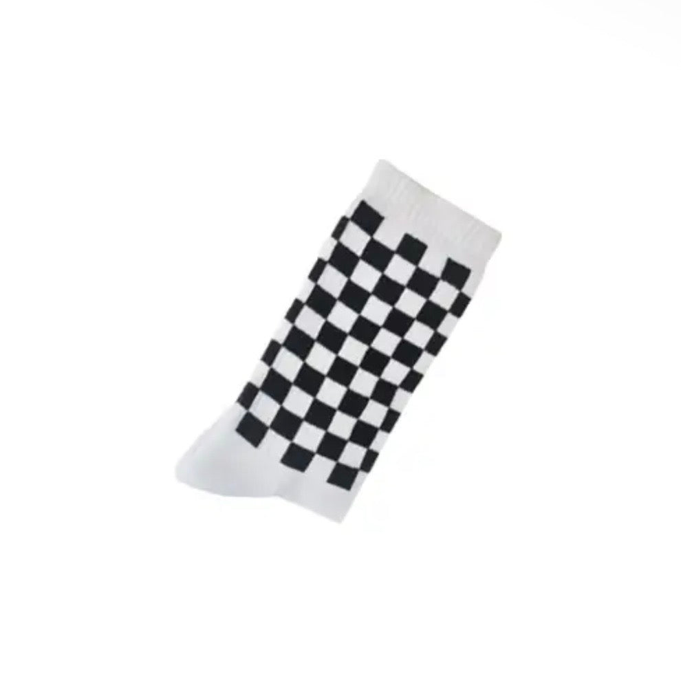 Socken - Checkerboard Schwarz-Weiß