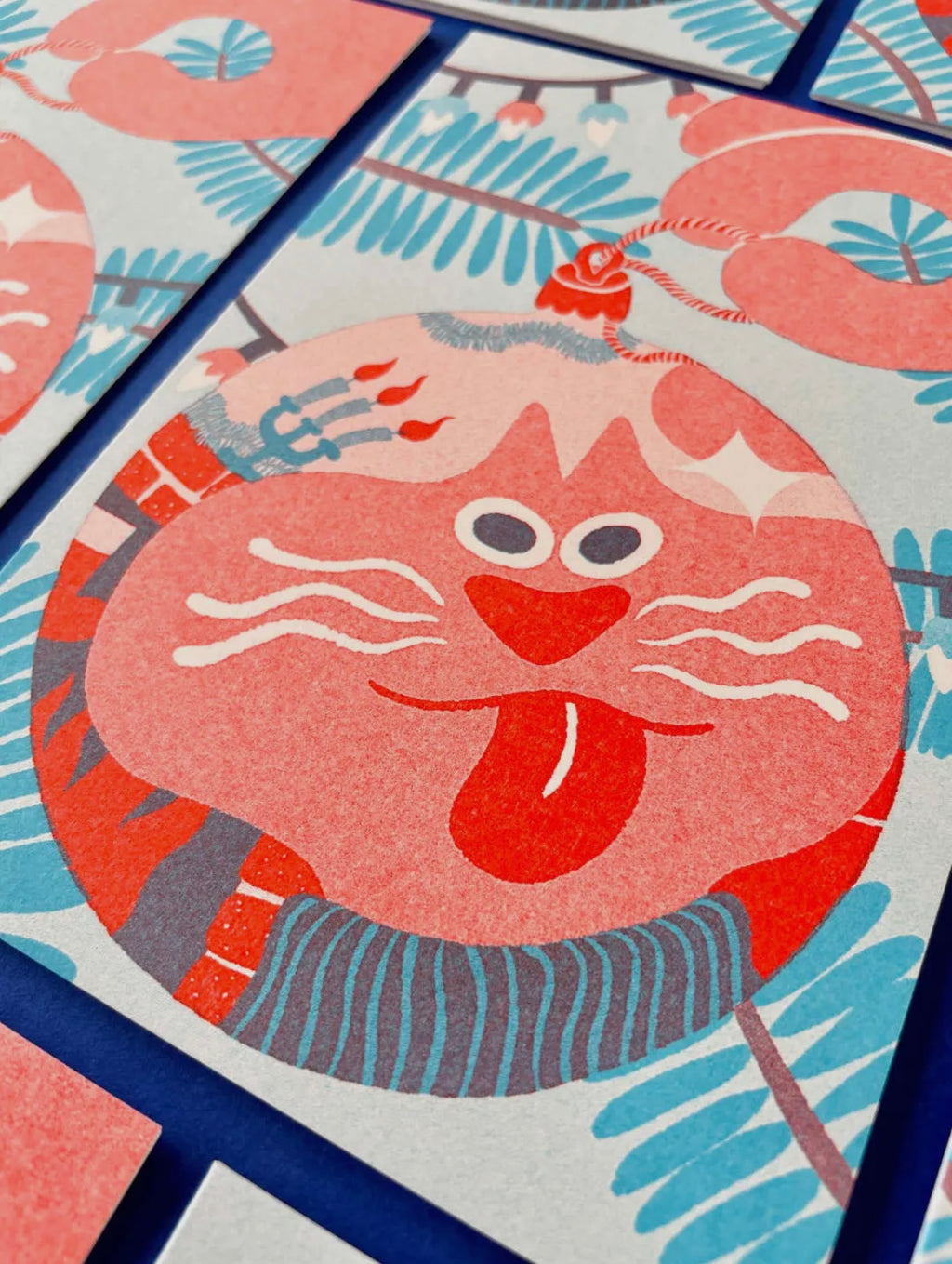 Grußkarte - Cat Bauble