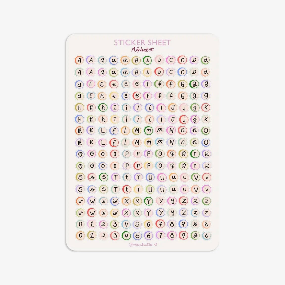 Stickerbogen - Buchstaben