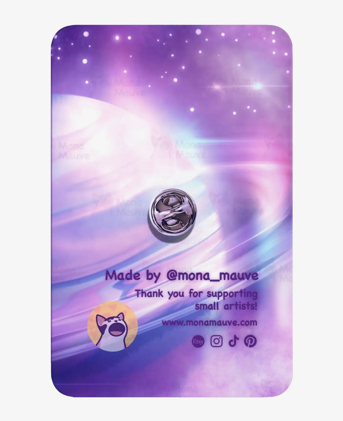 Pin aus Holz - Space Cat