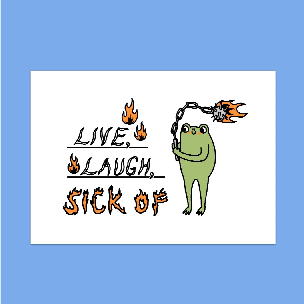 Postkarte - Live Laugh Sick of