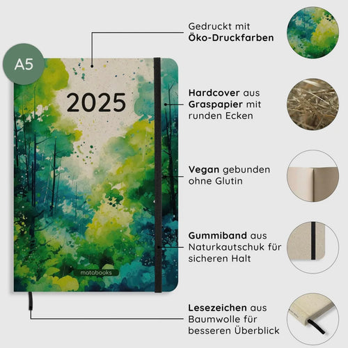 Matabooks 2025 Planer A5 'Lush Green'