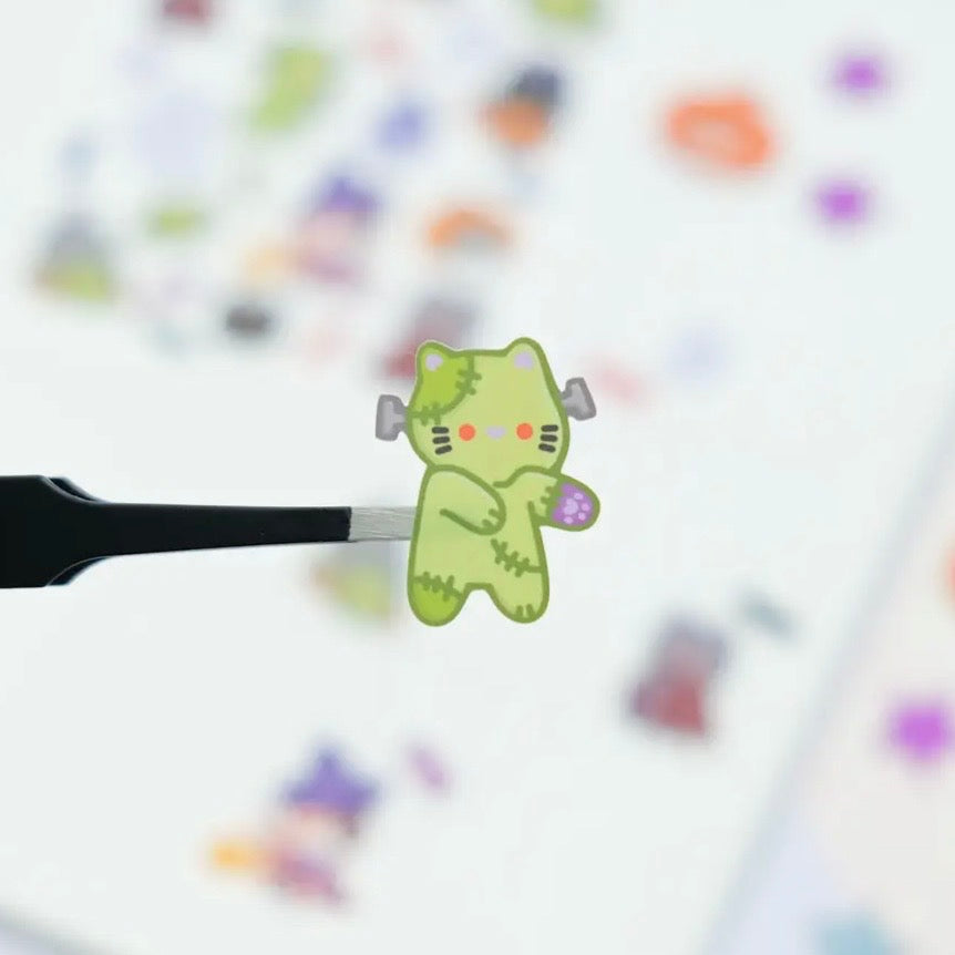 Stickerbogen - Spooky Cats and Creatures