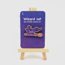 Pin aus Holz - Wizard Cat