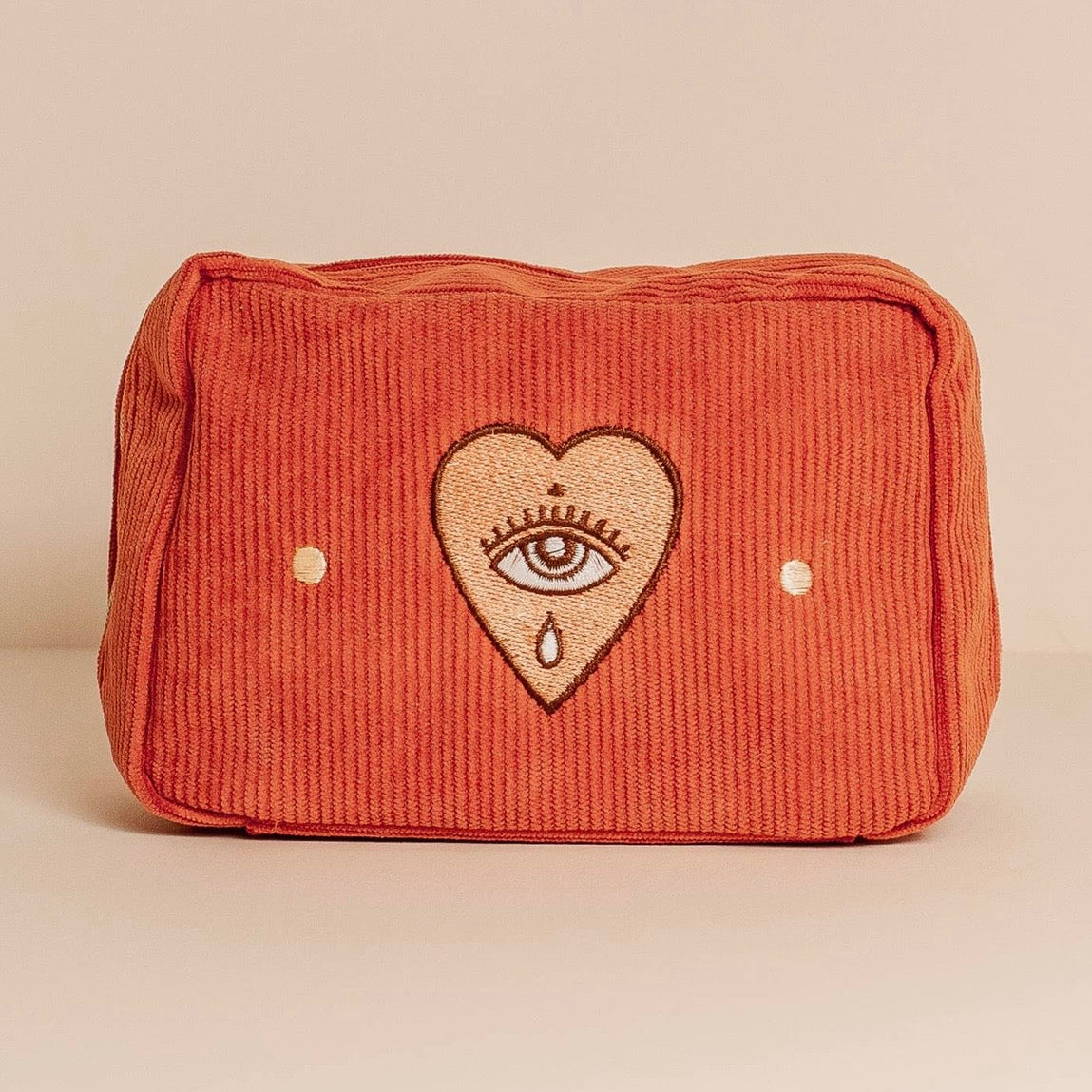 Besticke Cordtasche M - Rostrot