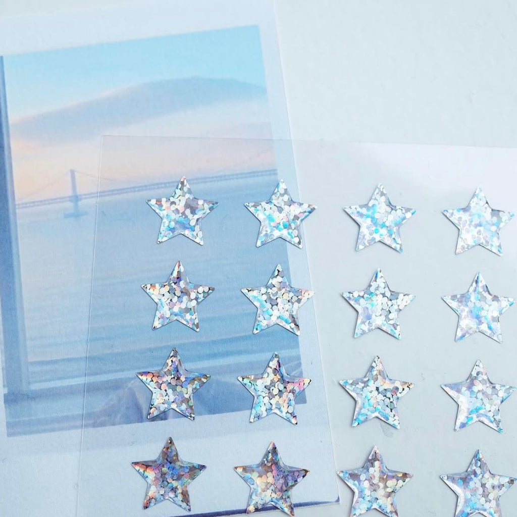 Stickerbogen - Silver Stars