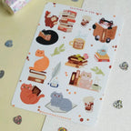 Stickerbogen - Cats & Books