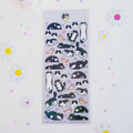 Stickerbogen - Glitzer Katzen - Tuxedo