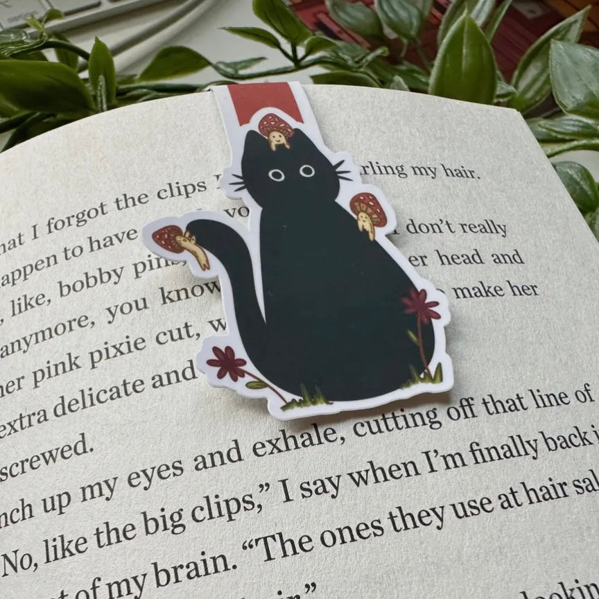 Magnetisches Lesezeichen - Schwarze Katze