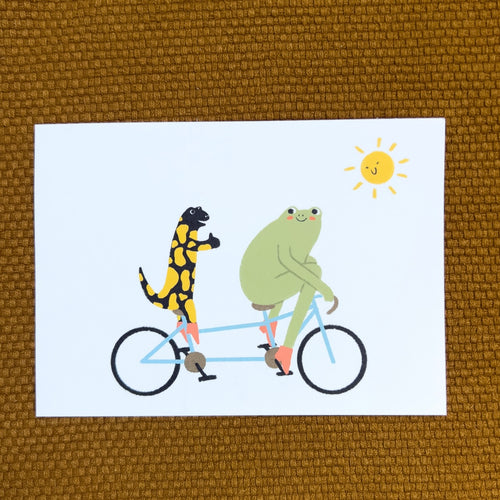 Postkarte - Tandem Fahren