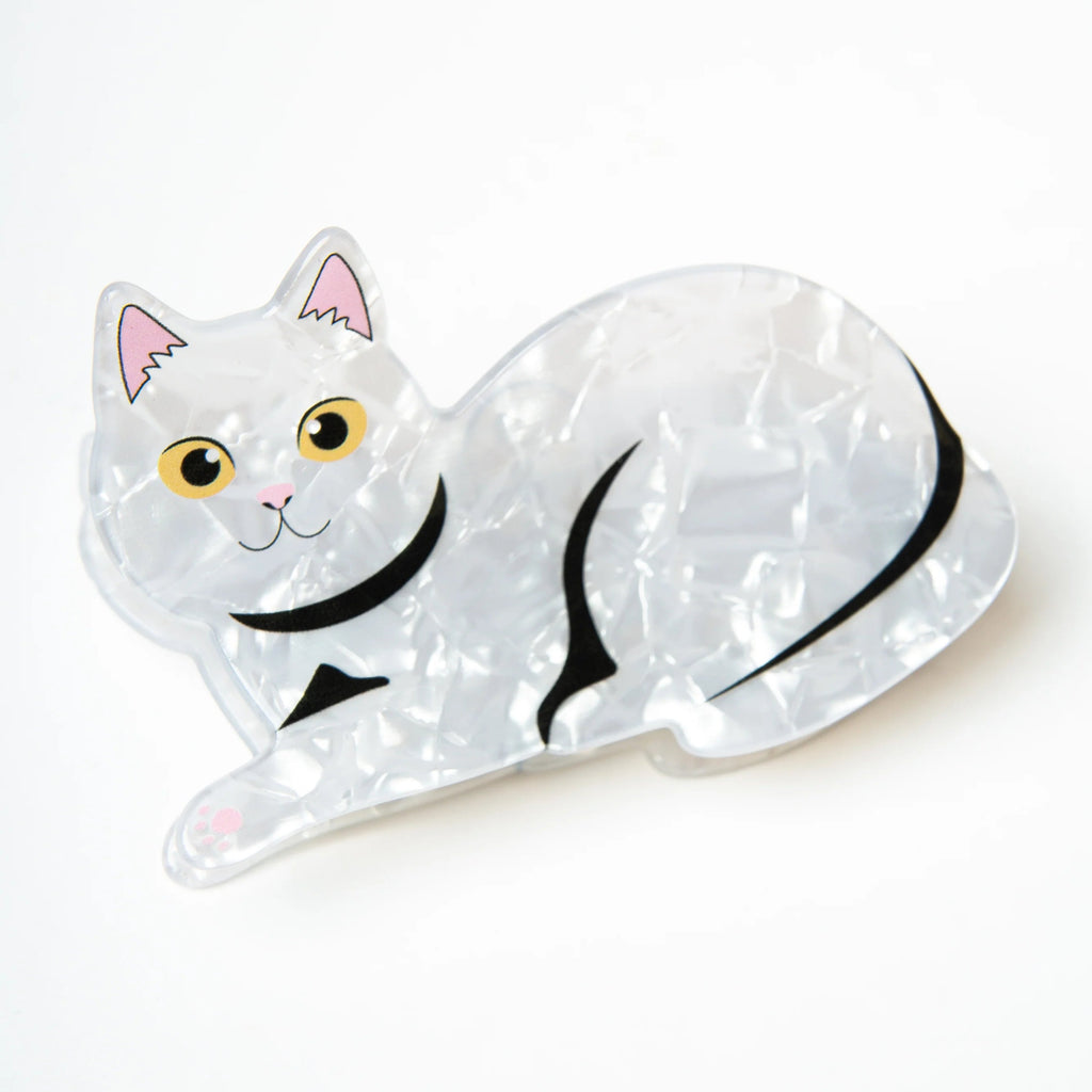 Haarspange - Weiße Katze