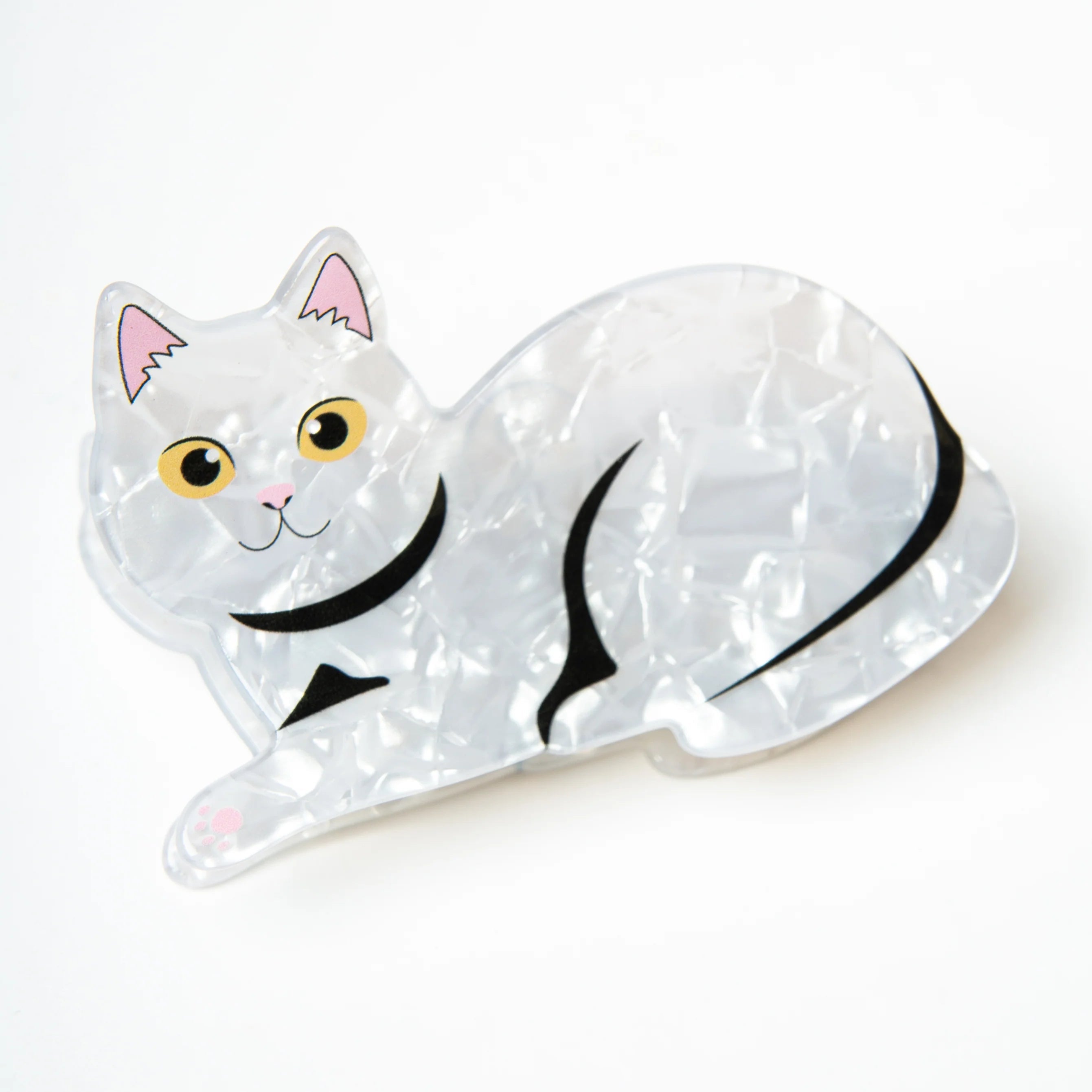 Haarspange - Weiße Katze