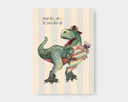 Postkarte - Schulkind Dino