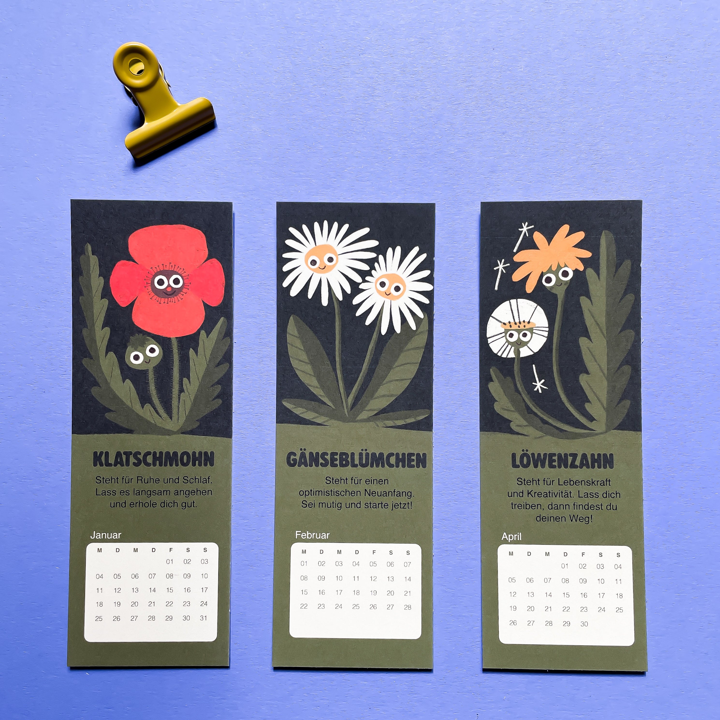 Sprache der Blumen - Lesezeichen Kalender 2027