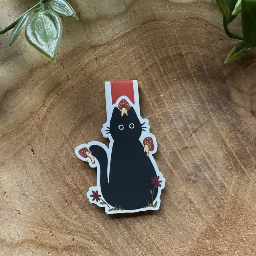 Magnetisches Lesezeichen - Schwarze Katze