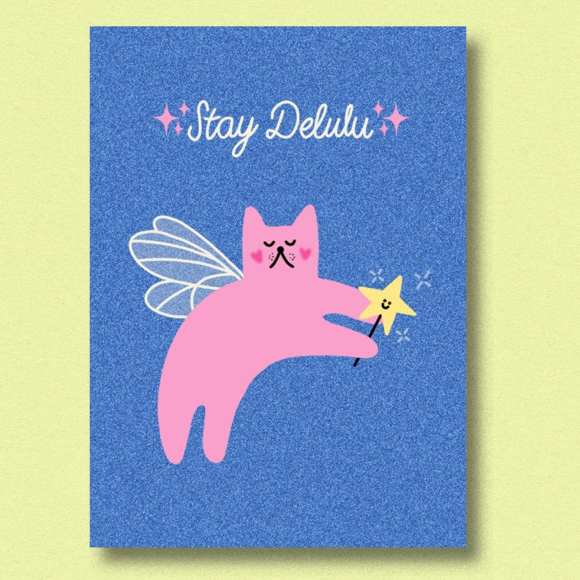 Postkarte - Stay Delulu