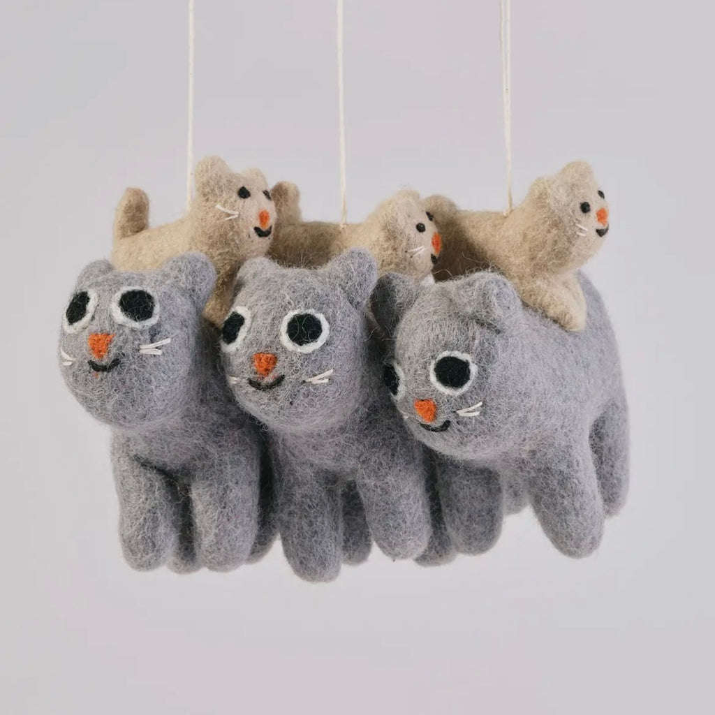 Anhänger aus Filz - Katze und Kitten