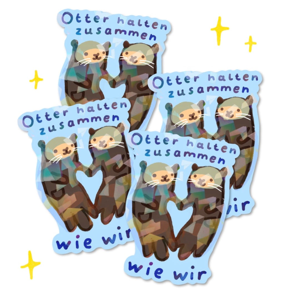 Aufkleber - Otter Halten Zusammen