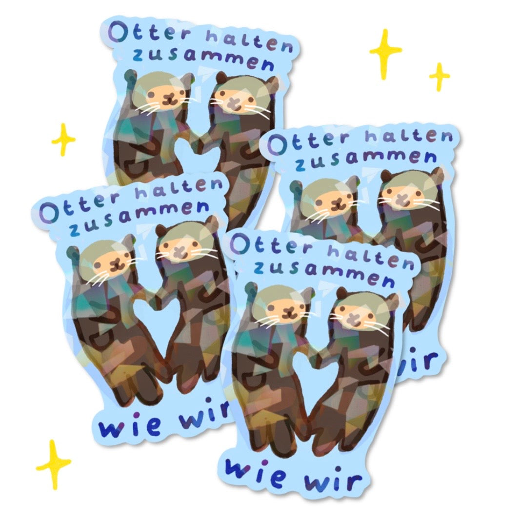 Aufkleber - Otter Halten Zusammen