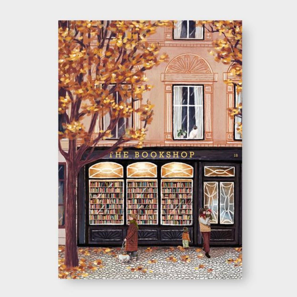 Postkarte - The Bookshop (Herbst)