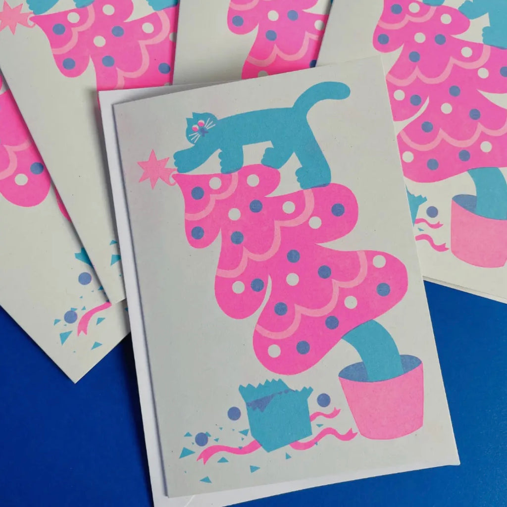 Grußkarte - Christmas Tree Cat