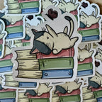 Aufkleber - Buchkatze