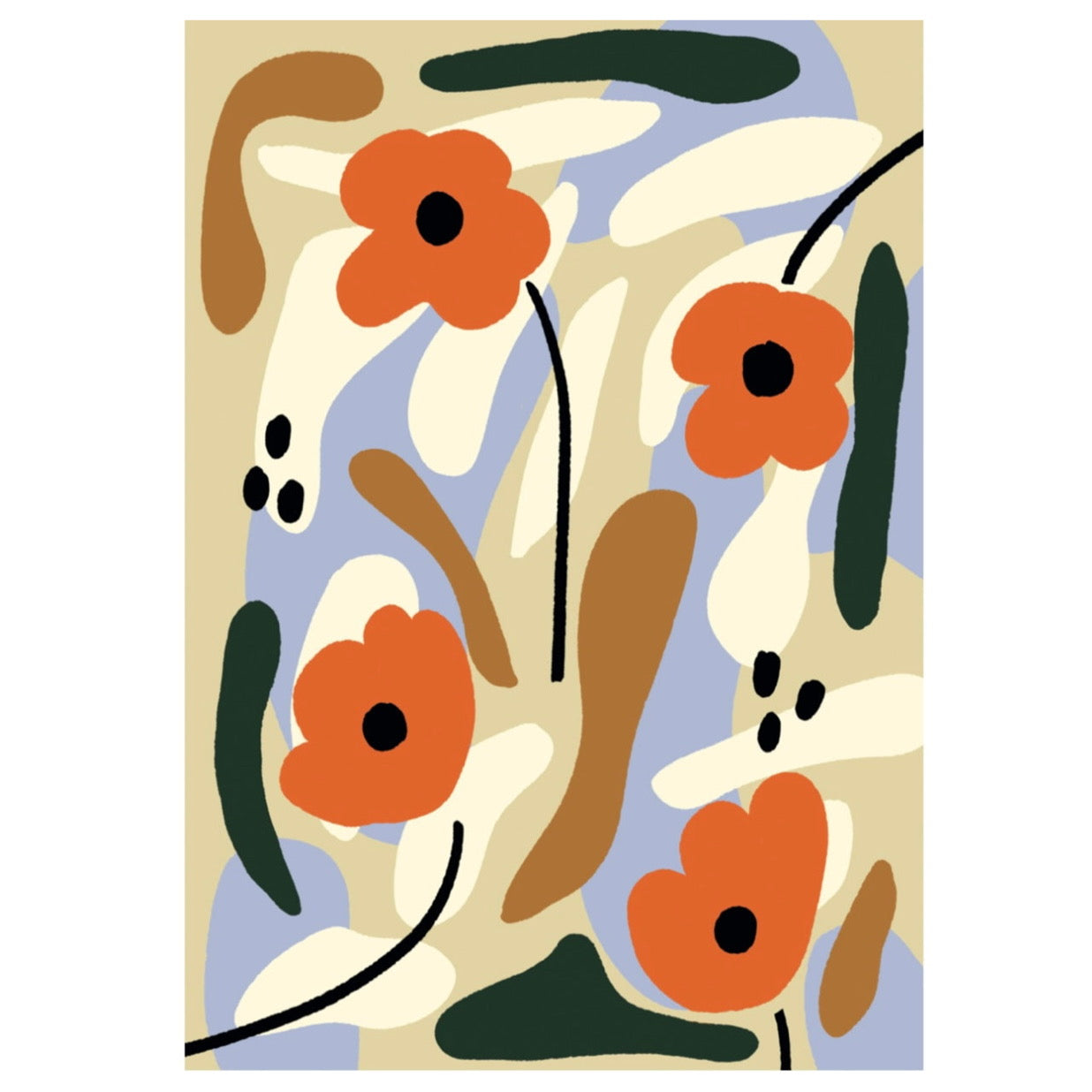 A4 Print - Abstract Flowers - Poppy