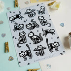Stickerbogen - Skeleton Cats