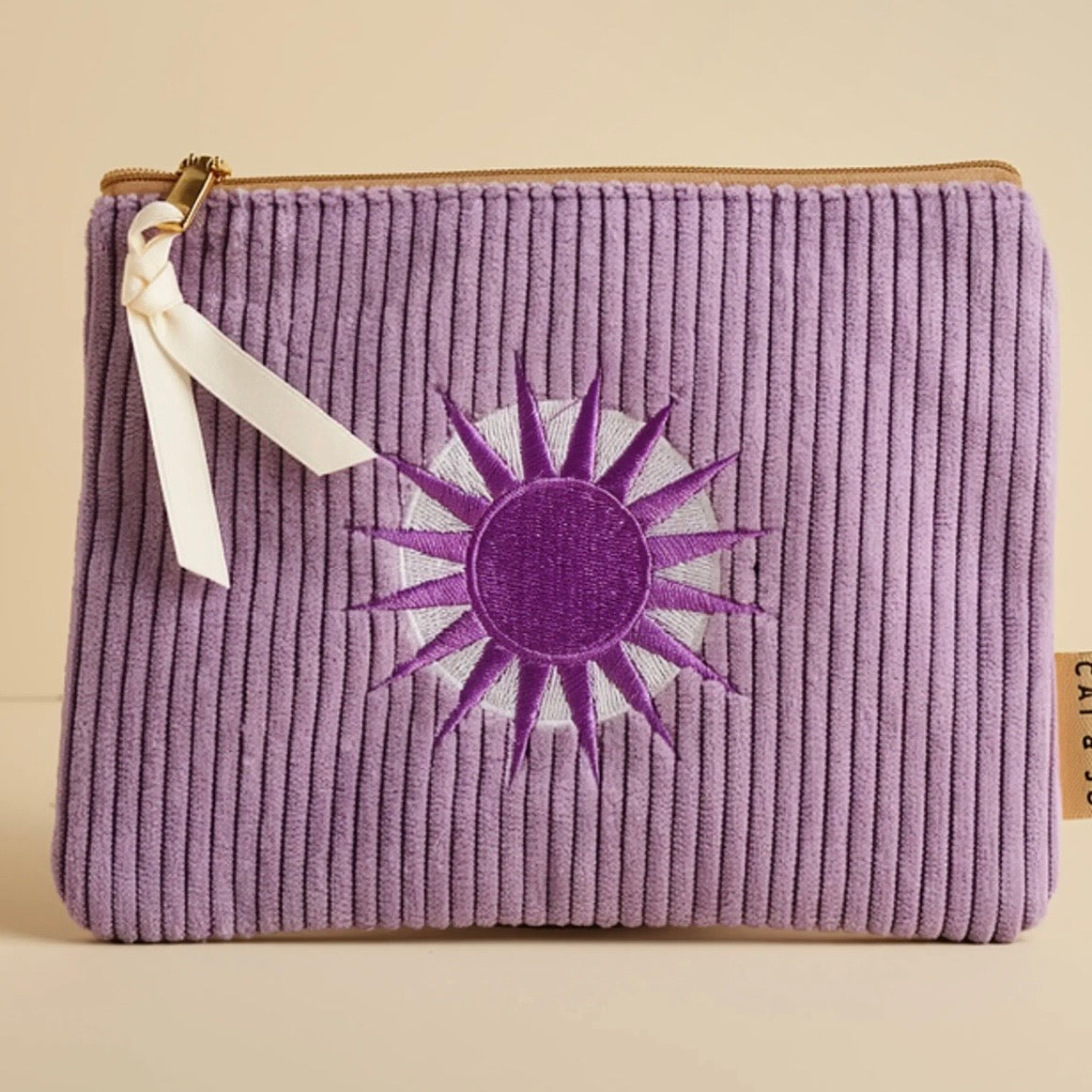 Besticke Cordtasche S - Lila