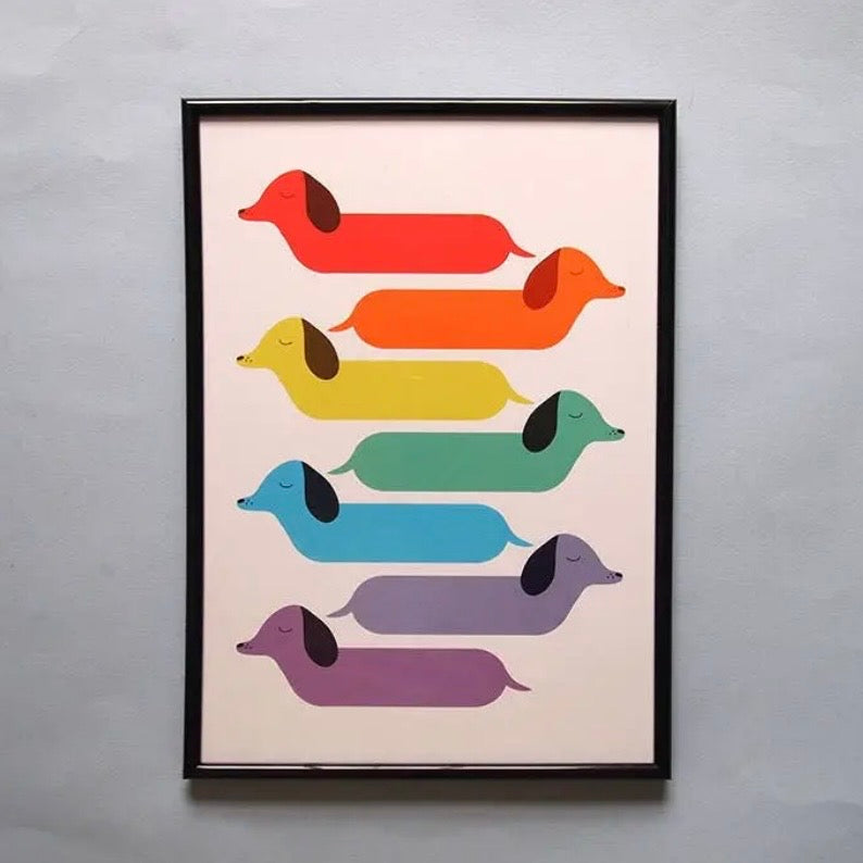 A4 Print - Rainbow Dogs