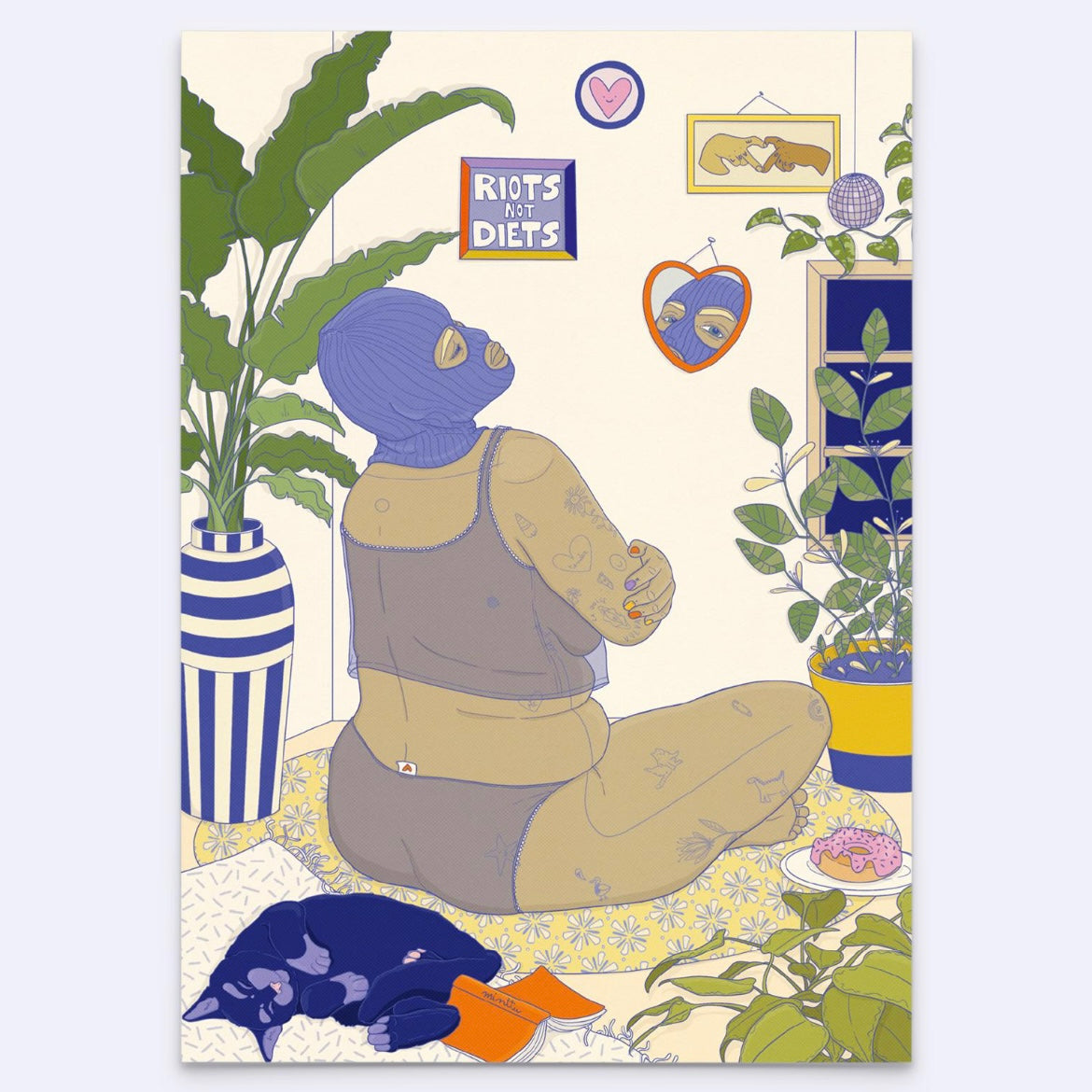 Postkarte - Riots Not Diets