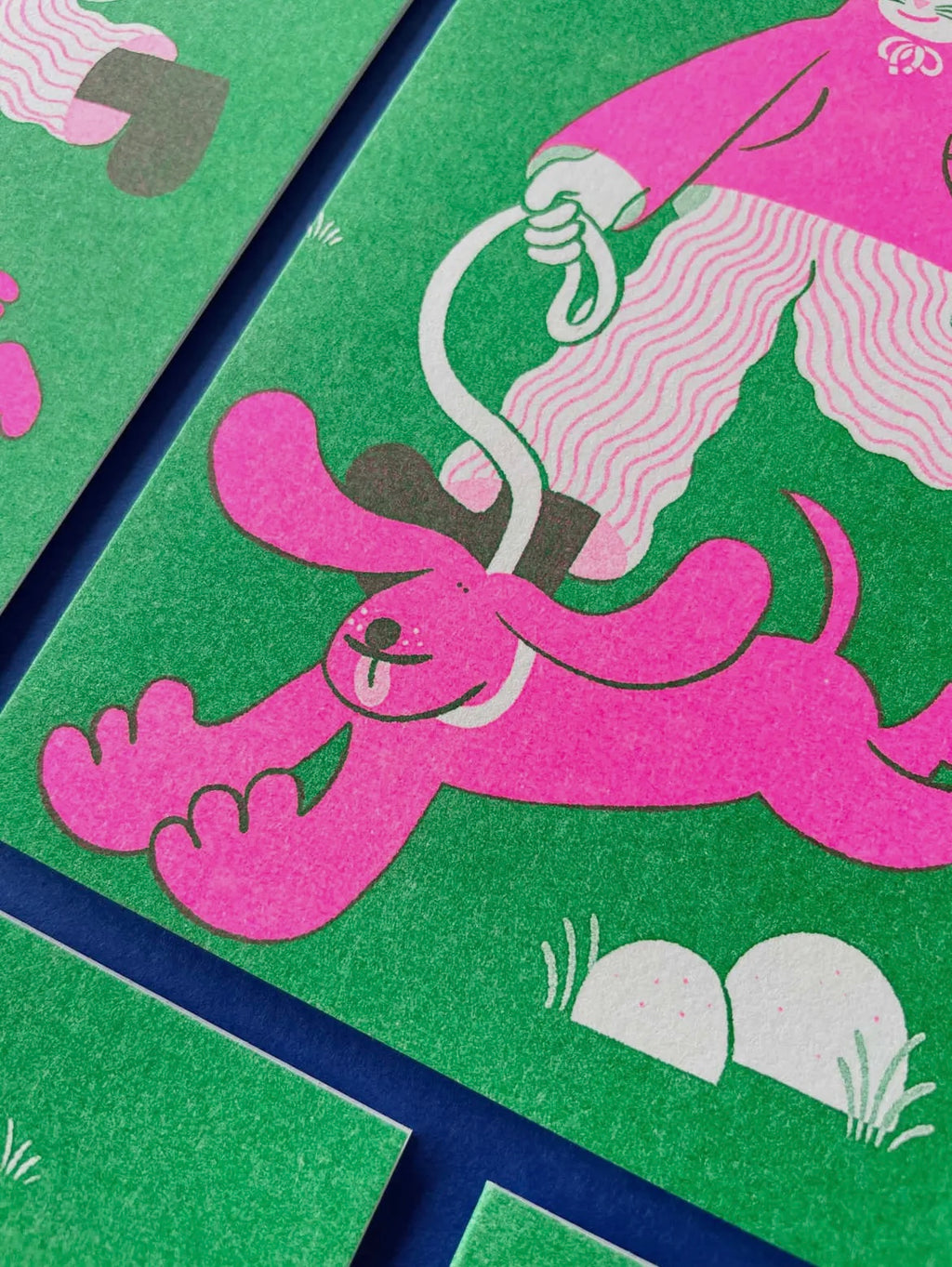 Grußkarte - Dog Walk