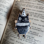 Anstecker aus Holz - Clown Cat