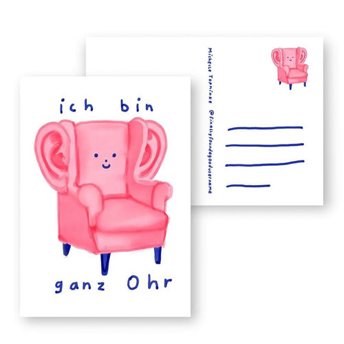 Postkarte - Bin ganz Ohr