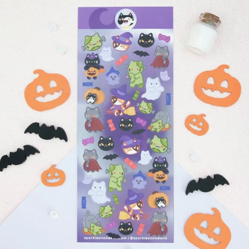 Stickerbogen - Spooky Cats and Creatures