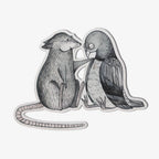Holzmagnet - Ratte und Taube