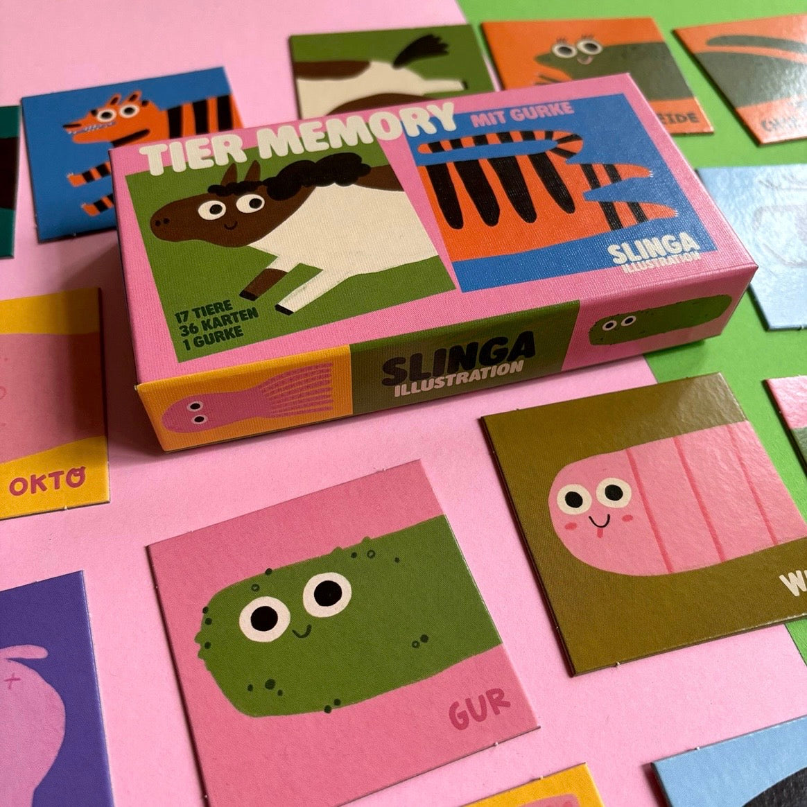 Memory Spiel - Tier Memory mit Gurke