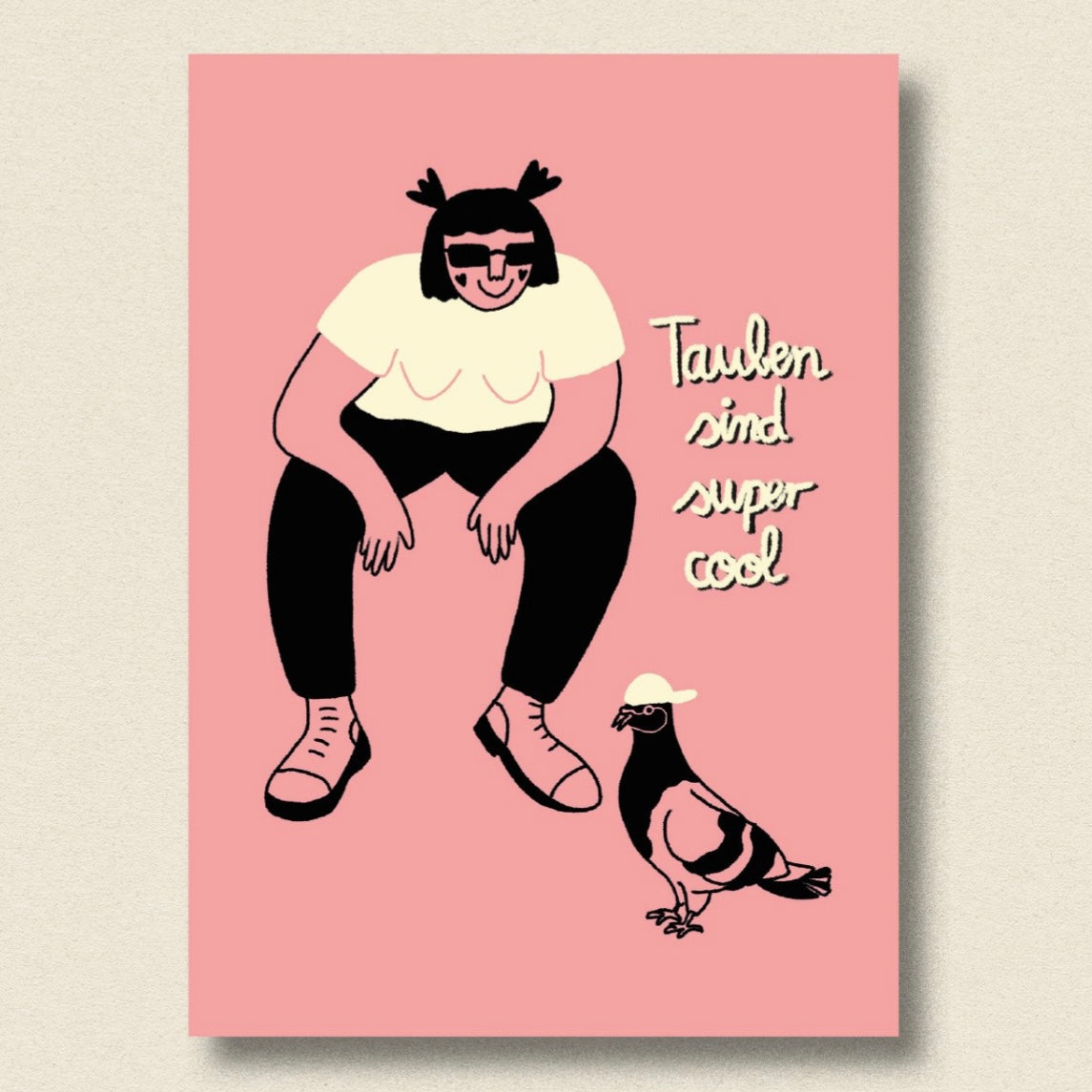 Postkarte - Tauben sind super cool