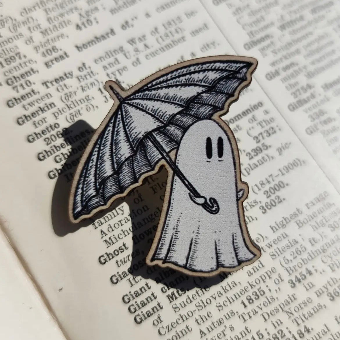 Anstecker aus Holz - Rainy Day