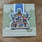 Magnetisches Lesezeichen - Frösche mit Bücherstapel
