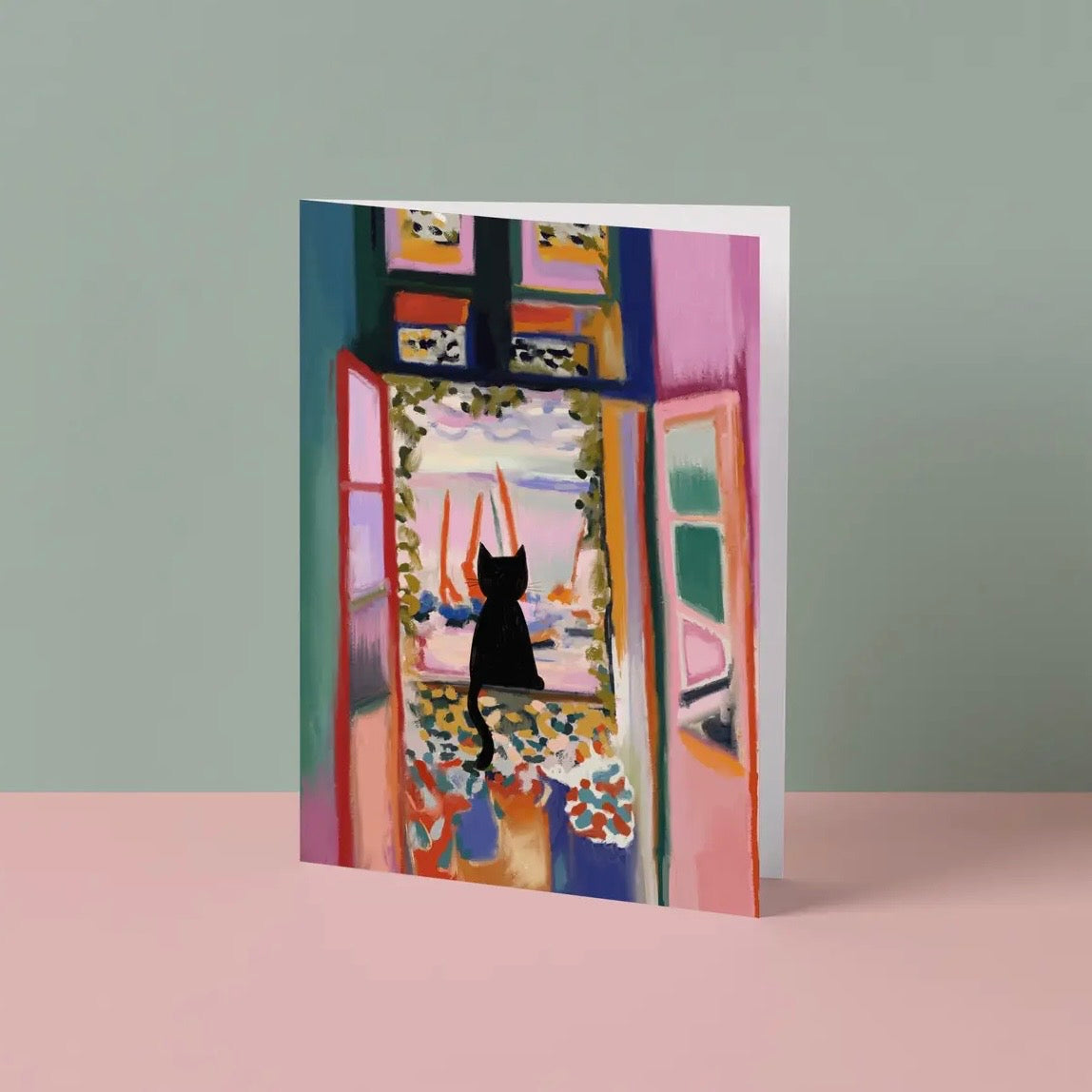 Grußkarte - Catisse in the Window